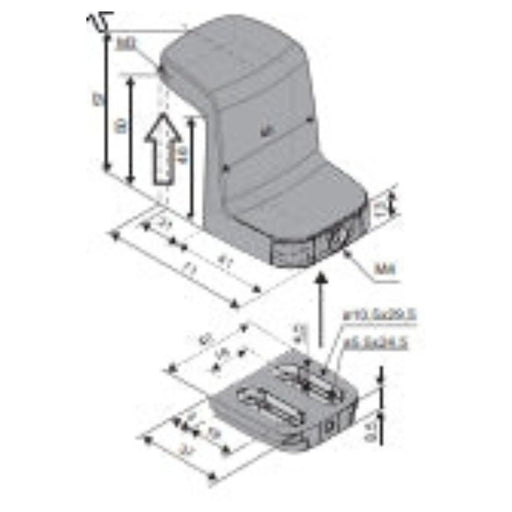 Aumüller Zubehör Antrieb F42 Flügelbock KS2/KS4 Al RAL9006