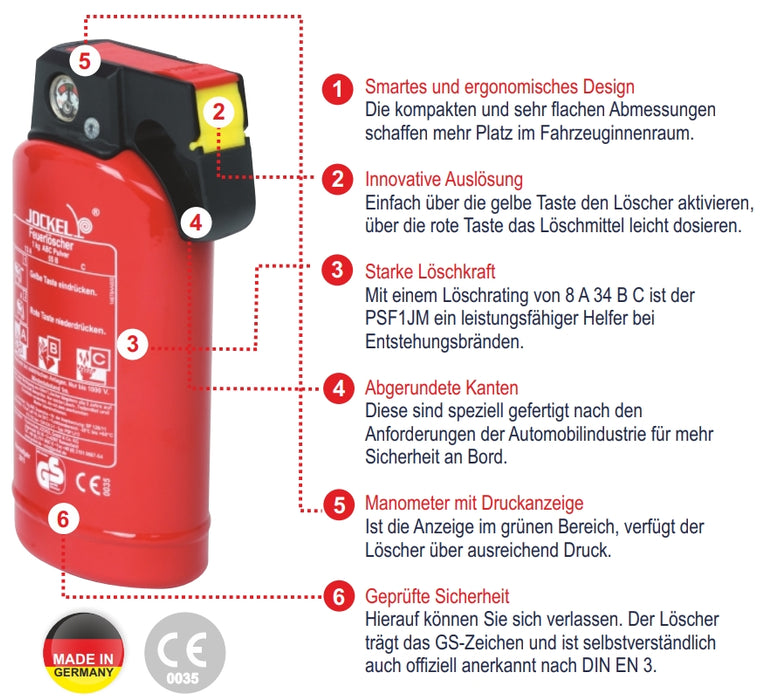 Jockel fire extinguisher PSF 1 J 8 (powder)