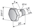 Aumüller accessories drive B9 collar screw 14-1/8 thread 8 mm A2