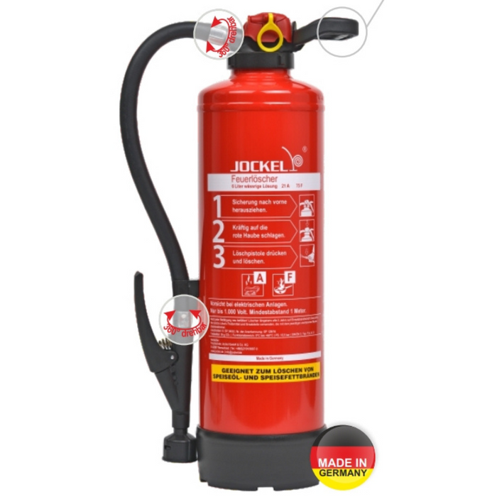 Jockel fire extinguisher F 6 JX 21 (grease fire)