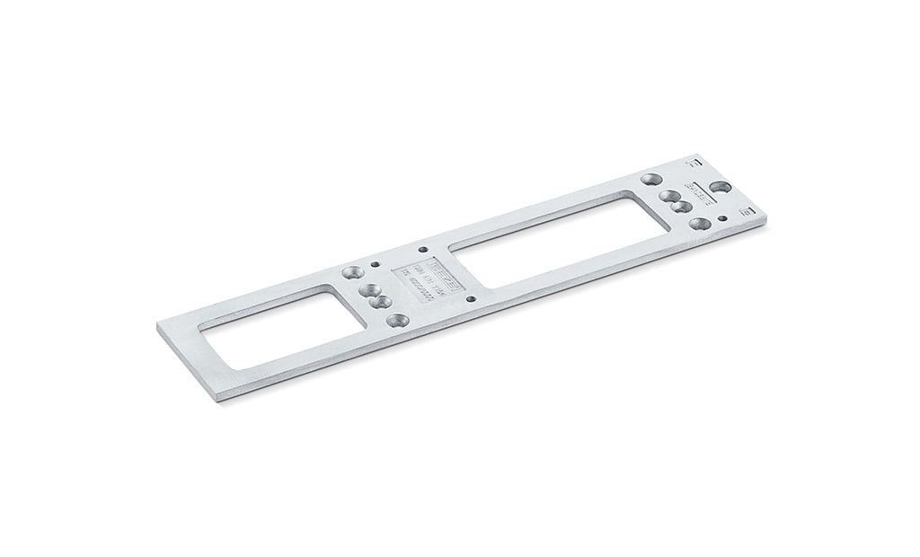 GEZE door closer mounting plate for TS 5000/TS 4000 with silver drilling pattern