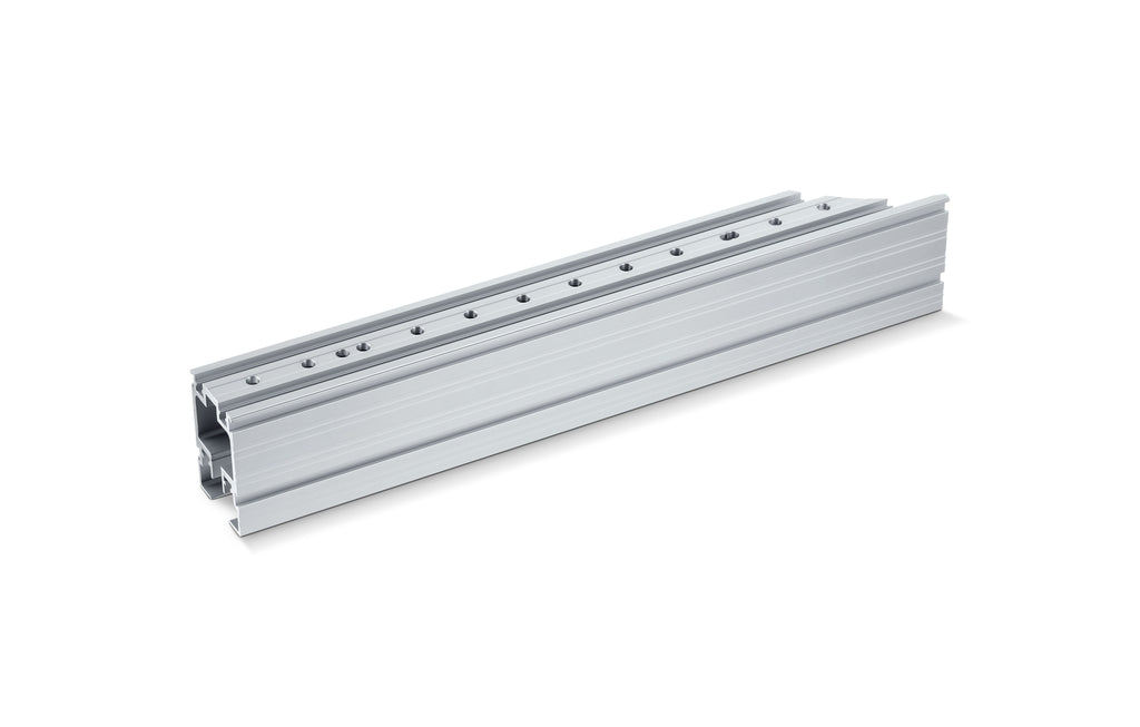 GEZE Passstück Doppellaufschiene 45°-90°, l = 555 mm, Bohrungsraster 40 mm, RE. MSW